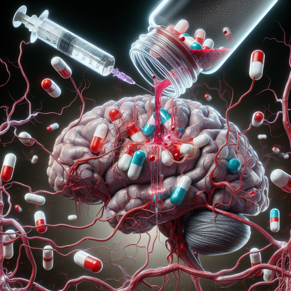 Perfusion de Proviron dans les vaisseaux sanguins du cerveau